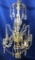 Antique Crystal Chandelier - Not Electrified, As Found, Some Candle Cups Ha