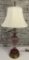 Vintage Cranberry Cut To Clear Glass Lamp - 36