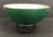 Nice Green Asian Bowl On Wooden Stand - 10¼