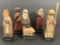 5 Old Hand Carved Wooden Saints - Tallest Is 11