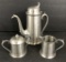 Pewter Teapot From England; Creamer & Sugar Bowl