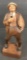 Carved Wood Figure - Man Holding Umbrella & Pipe - 10