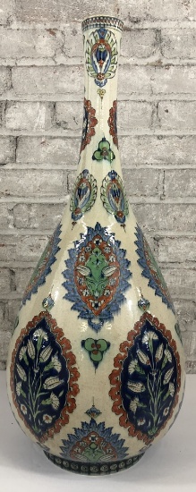 Beautiful Large Hand Painted Vase - 26", Signed