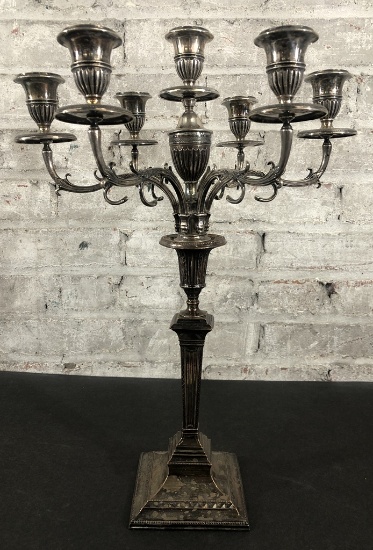 2-piece 7-cup Silverplated Candelabra - 19" Tall