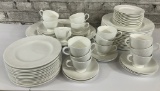 Beautiful Bright White Wedgwood Bone China Set - 16 Dinner Plates, 14 Desse