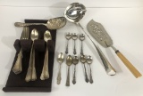 18 Iced Teaspoons, 5 Forks, Large Ladle, 8 Demitasse Spoons, Fish Server, S