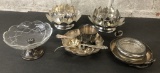 Large Shot Glass; 2 Coasters; Greek Kylix Bowl By Gorham; 2 English Spoons;