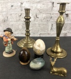 2 Early Brass Candlesticks - 9