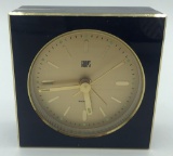 Gump's San Francisco Enamel & Brass Quartz Clock