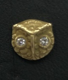 14kt Gold & Diamond Owl Tie Pin - 2.8 Gr