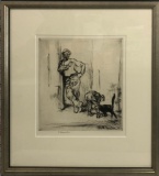 Edmund Blampied (1886-1966) Drypoint - Fisherman's Pet 1923, Pencil Signed,