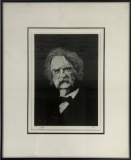 Barry Moser Wood Engraving - Mark Twain Portrait, 48/50, Pencil Signed, Ima