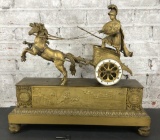 Antique Bronze Chariot Clock - 20½