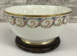 Lenox General Washington Monogrammed Bowl - 1982, On Wooden Base, 8¼