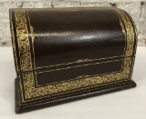 Tooled Leather Letter Box - 10½