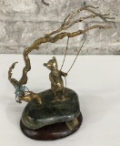 Malcolm Moran Sculpture - Winnie The Pooh On Swing, 6½