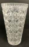 Large Cut Glass Vase - 12