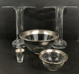 Dorothy Thorpe 3-piece Chip & Dip Set; 2 Vases