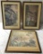 2 Japanese Prints - Girls Playing Lute, Framed W/ Glass 14¾
