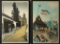 2 Wood Block Asian Prints - Signed, Framed W/ Glass 12¼