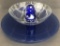 Mary Gregory Style Fairy Lamp; Cobalt Hand Blown 18