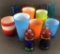 Pair Olde Thompson Salt & Pepper Shakers; 5 Unusually Shaped Glasses; 3 Cas
