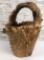 Burled Wood Handmade Basket - All Natural, 18½