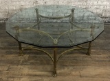 Hollywood Regency Mid-Century Brass & Glass Table - 41
