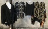 1 Poncho, 1 Loose Jacket, 1 Shell, Super Cool Suede Leather Tie-Front Cape