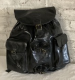 Overland Outfitters Black Leather Backpack