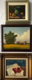 Chinders, Thelma Oil On Canvas - Still Life W/ Apples, In Decorative Frame