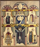 Religious Themed Painting On Board - 38½