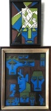 2 Karen Iverson Oils On Canvas Abstracts, 1964, Both Framed, Smaller 13½