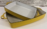 2 Dansk Kobenstyle Jens Quistgaard Enamel Bakers - Yellow, France, 16¼