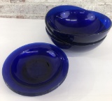 3 Cobalt Blue Dishes; 3 Cobalt Blue 10