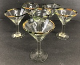 6 Art Glass Martini Glasses - From Hall's Kansas City