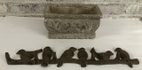 Iron Bird Coat Rack; Small Composition Pot