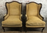 Pair Vintage Baker French Country Wing Chairs - 41