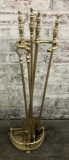 4-piece Brass Fireplace Tool Set