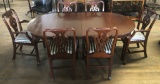 Unmarked Dining Table W/ 6 Baker Chairs - Includes Table W/ 2 Leaves, 80