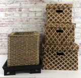 3 Woven Nesting Storage Baskets - Largest 15