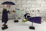 Judie Bomberger Metal Art - Raincoat/Umbrella, Flying Woman W/ Star, Back B