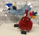 Judie Bomberger Metal Art - Red-Orange Lady, Large Flying Women W/ Star
