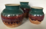 3 Studio Art Pottery Vases