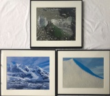 3 Photos In Frames W/ Glass - Largest 22¾