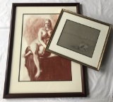 Karen Iverson Nude Framed W/ Glass & Karen Iverson Charcoal - Largest 23