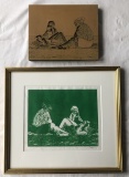 Karen Iverson Linoleum Block & Print - 16¾