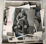 Large Lot Karen Iverson Watercolors & Charcoals Etc.
