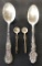 2 Sterling Teaspoons & 2 Sterling Salt Spoons - Total Weight 1.32 Ozt