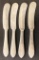 4 Solid Sterling Butter Knives - 4.36 Ozt